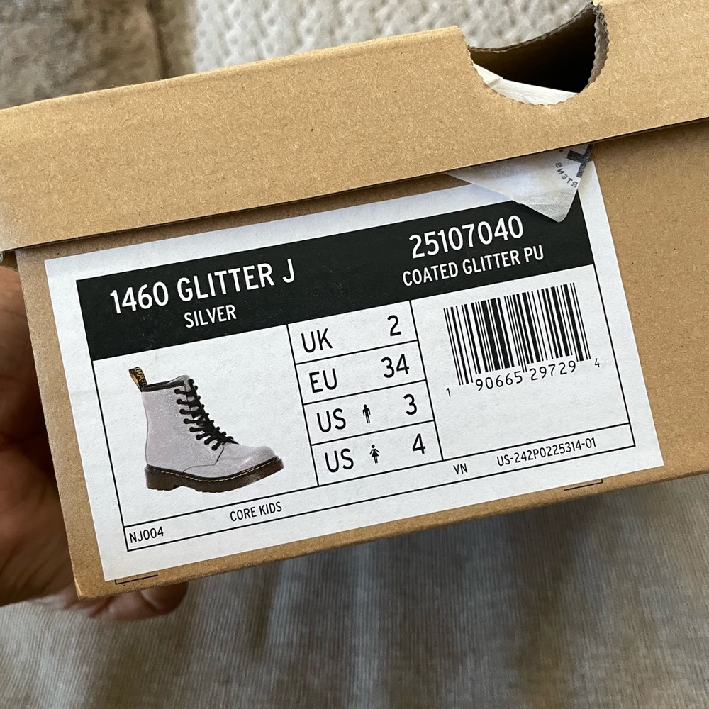 Dr. Martens Silver Glitter 1460 J Boots
